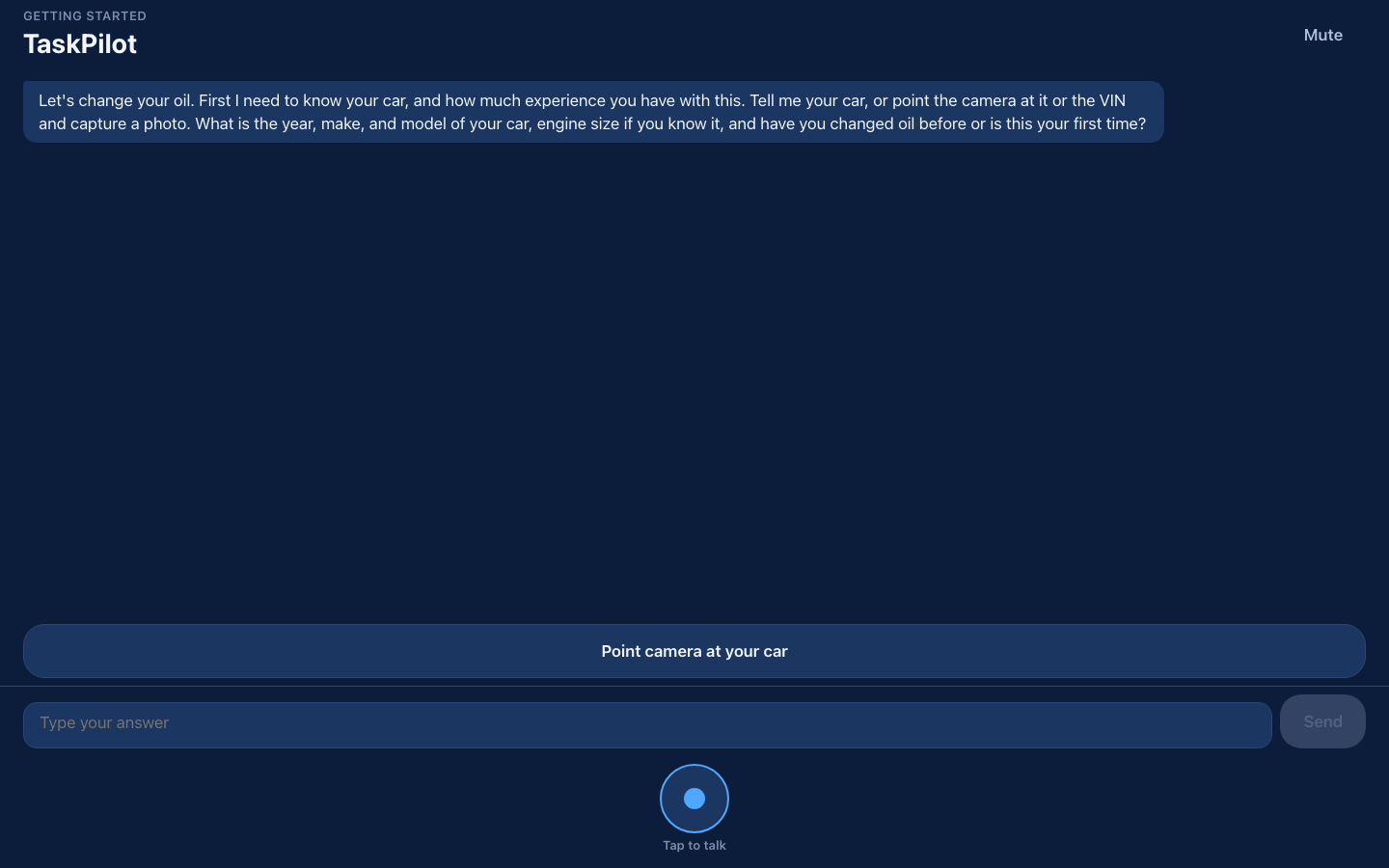 TaskPilot application interface