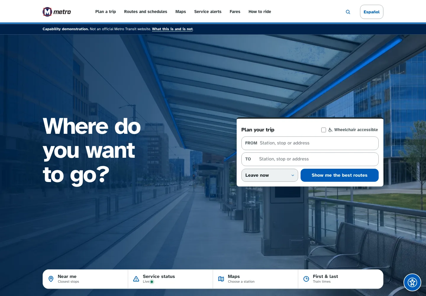 Metro Transit St. Louis website interface