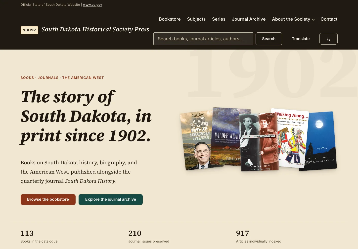 South Dakota Historical Society Press website